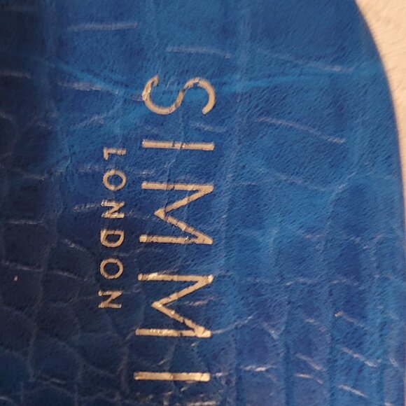 💎Simi London Faux Croc Royal Blue Flats with Gold Accent - Picture 5 of 5